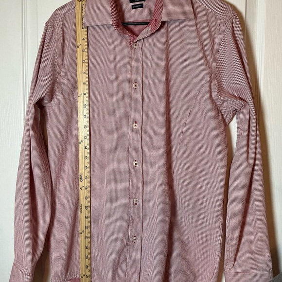 Rosso Milano Elegant Men's Red Button Up Dress Shirt - Picture 4 of 7